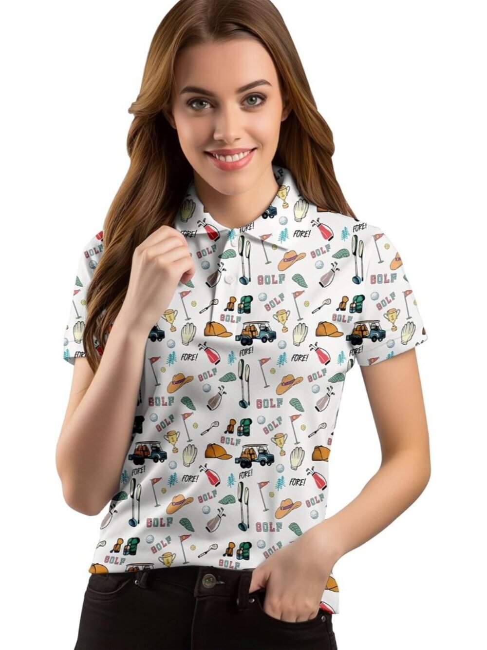 Women Colorful Golf Short Sleeve Quick Dry Tennis Shirts Athletic Yoga Tops Fit
